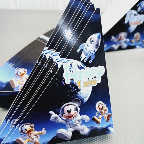 Kit com 20 Porta Guardanapos Mickey Astronauta