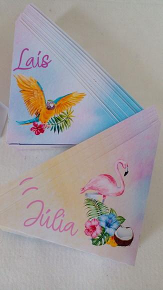 Kit com 20 Porta Guardanapos- Festa Tropical