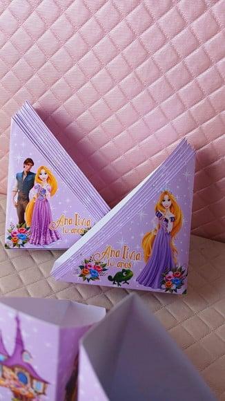 Kit com 20 Porta Guardanapos-rapunzel