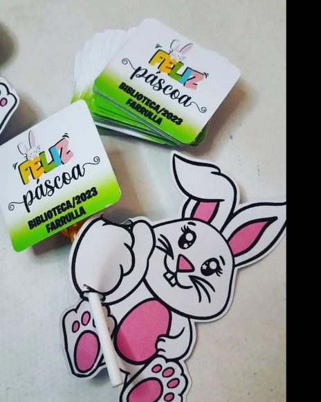 Kit com 20 Tag Coelho Porta Pirulito