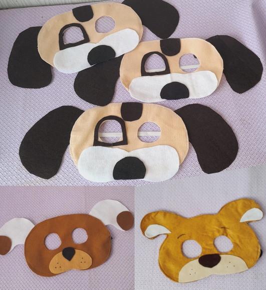 Kit com 25 Máscaras de Feltro Cão E/ou Gato