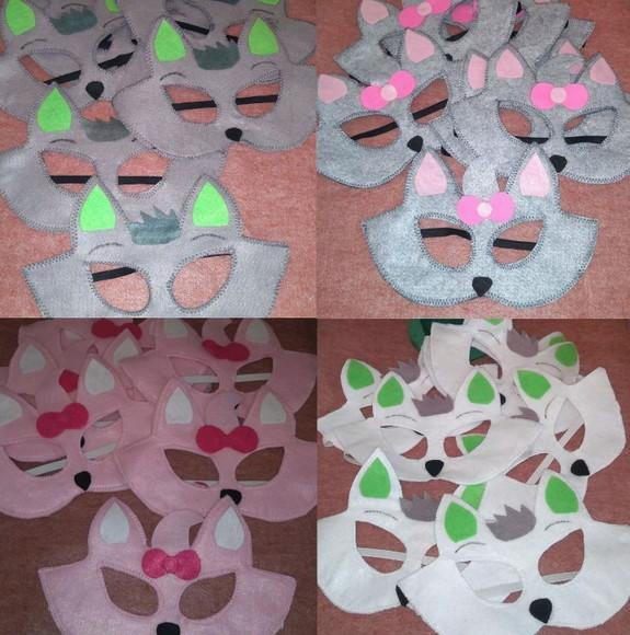 Kit com 25 Máscaras de Feltro Cão E/ou Gato
