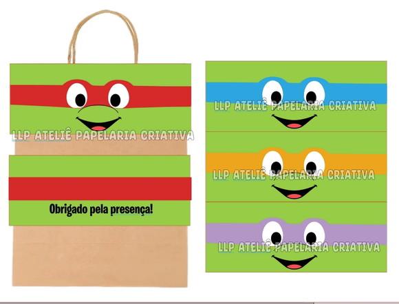 Kit com 35 Lapela Lacre -tartaruga Ninja Brinde 35 Tag