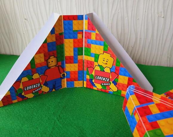 Kit com 40 - Porta Guardanapos Lego - Fazemos Outros Temas