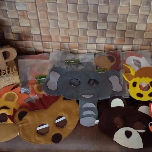 Kit com 40 Máscara Animais Diversos em Feltro