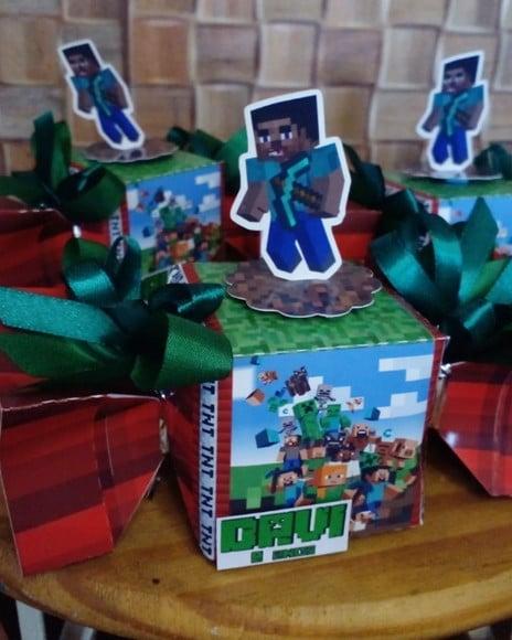 Kit com 5 Caixa Bala 3d Luxo - Minecraft