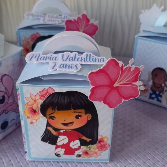 Kit com 5 Caixa Cubo 3d Stitch e Angel