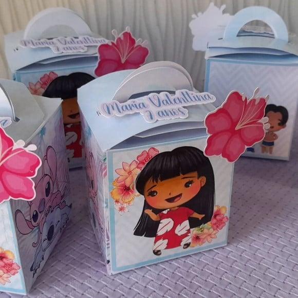 Kit com 5 Caixa Cubo 3d Stitch e Angel