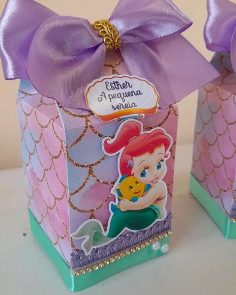 Kit com 5 Caixa Milk 3d Luxo - Ariel Pequena Sereia