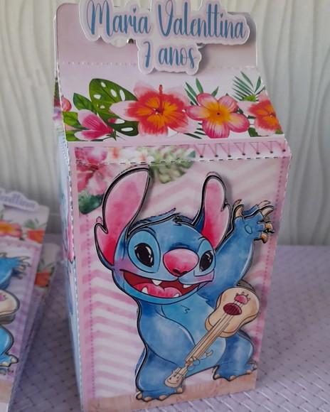 Kit com 5 Caixa Milk 3d Stitch e Angel