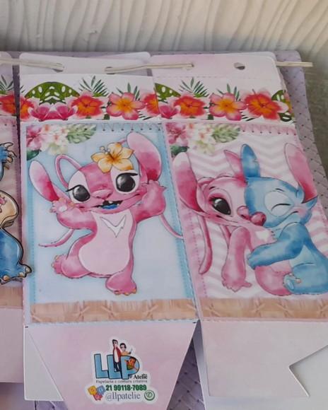 Kit com 5 Caixa Milk 3d Stitch e Angel