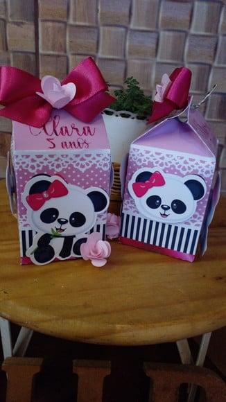 Kit com 5 Caixa Milk Luxo Panda