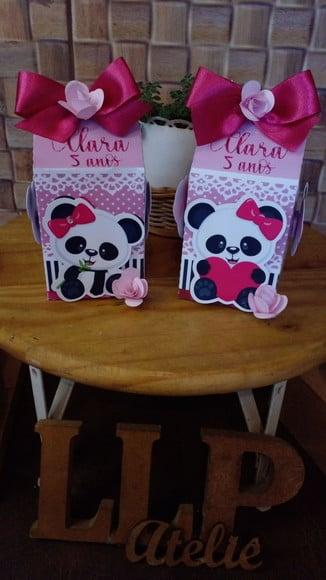 Kit com 5 Caixa Milk Luxo Panda