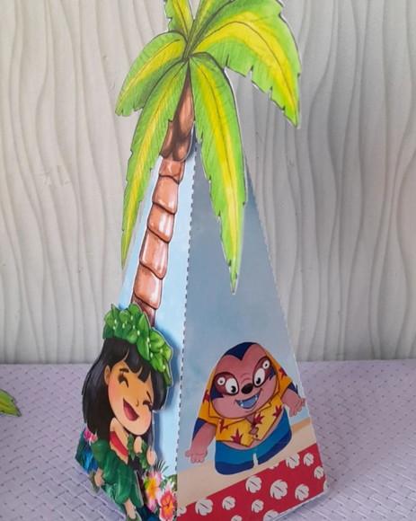 Kit com 5 Caixa Pirâmide 3d Stitch e Angel