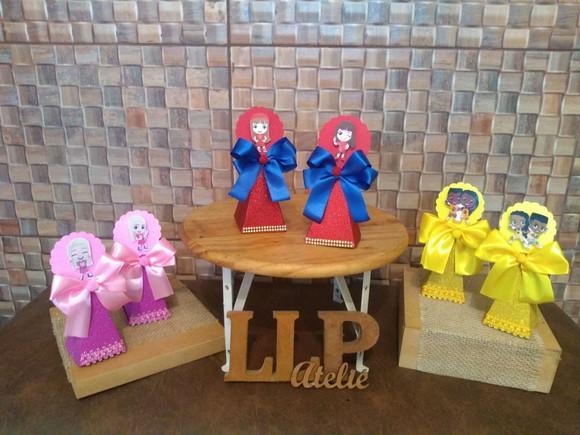 Kit com 5 Caixa Pirâmide Luxo Glitter