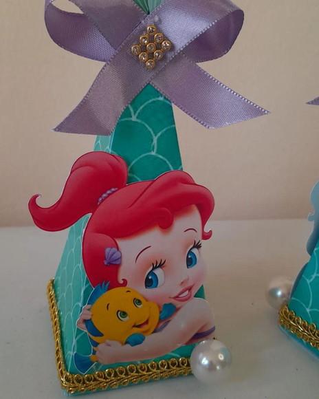 Kit com 5 Caixa Rabo de Sereia - Ariel Pequena Sereia