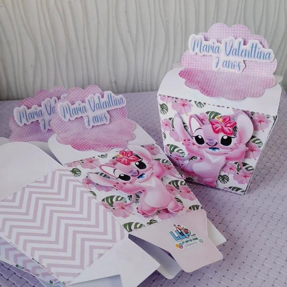 Kit com 5 Caixa Sushi 3d Stitch e Angel