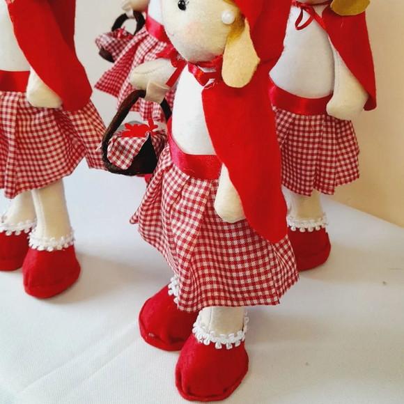 Kit com 5 Chapeuzinho Vermelho Centro de Mesa