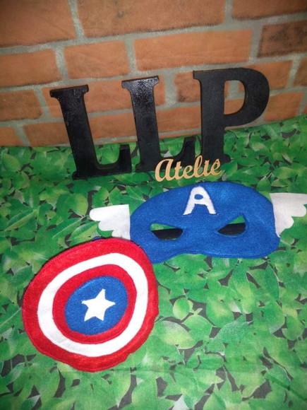 Kit com 5 Máscara em Feltro Heróis - Capitão América
