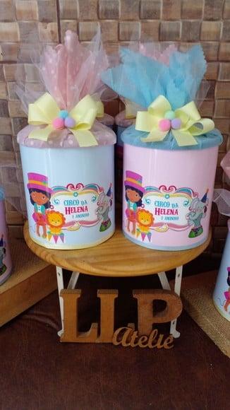 Kit Lata Decorada _ Circo - Faça Você Mesma!