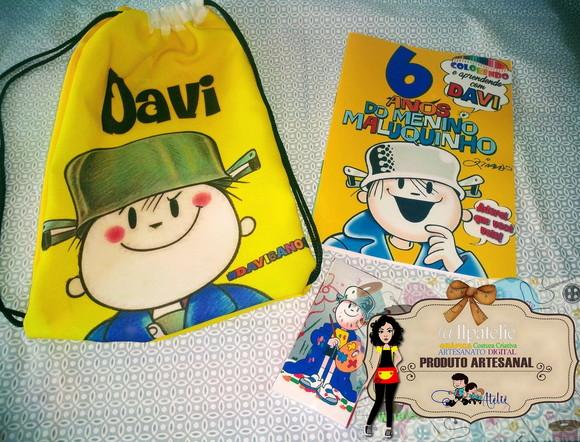 Kit mochila + revista de colorir