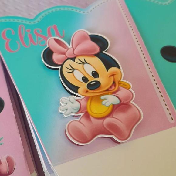 Kit10 Cachepô Centro Mesa Luxo Chá Revelação Mickey e Minnie