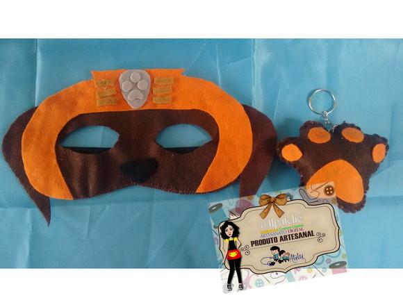 Patrulha Canina - Kit máscara +Chaveiro em feltro