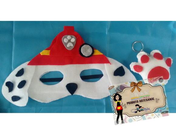 Patrulha Canina - Kit máscara +Chaveiro em feltro