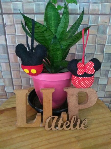 Pingente Mickey ou Minnie em Feltro