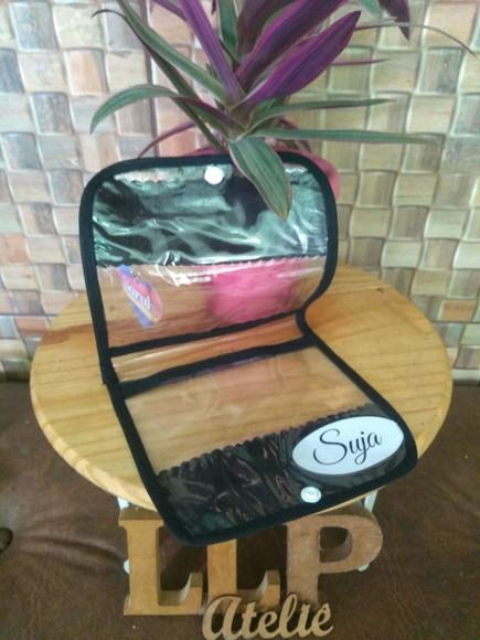 Porta máscara + porta álcool em gel