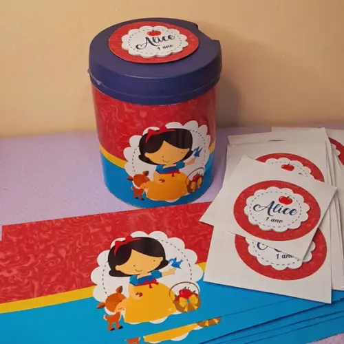 Adesivo para Lata de Leite 800g Branca de Neve