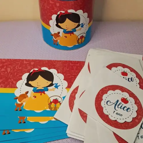 Adesivo para Lata de Leite 800g Branca de Neve