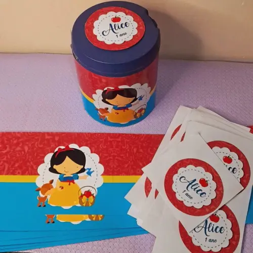 Adesivo para Lata de Leite 800g Branca de Neve