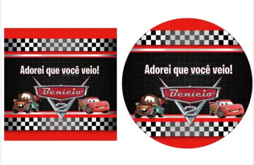 Apliques p/ Tubete 3d, Latinha e Tag de Agradecimento Carros