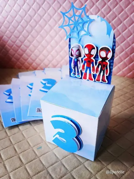Caixa Cubo Cenário 3d Kit com 5 Unidades - Spidey