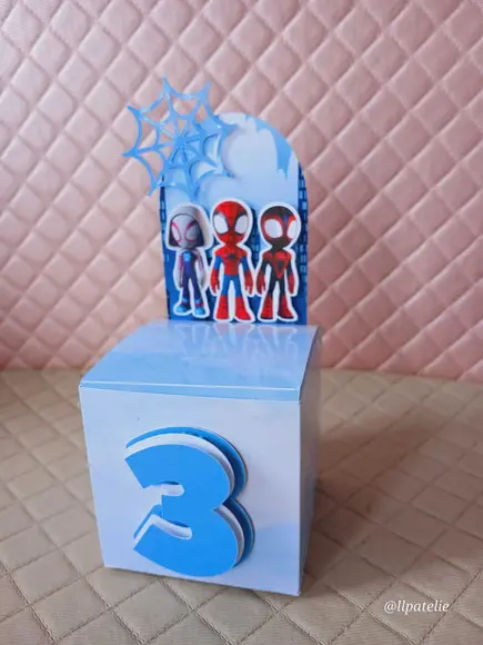 Caixa Cubo Cenário 3d Kit com 5 Unidades - Spidey