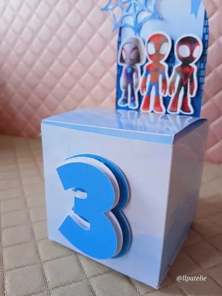 Caixa Cubo Cenário 3d Kit com 5 Unidades - Spidey