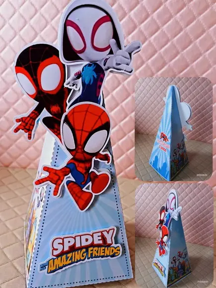 Caixa Pirâmide 3d Kit com 5 Unidades - Spidey