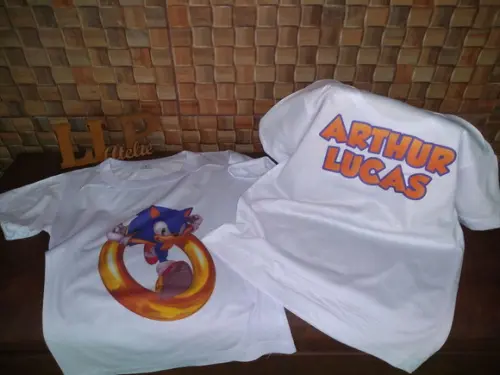 Camisa Sonic Estampa Frente e Costa