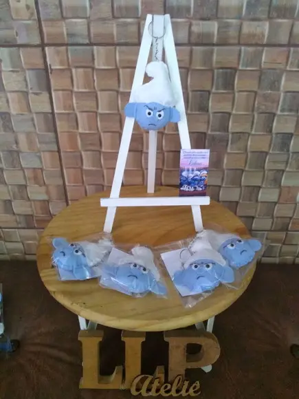 Chaveiro Smurfs em Feltro