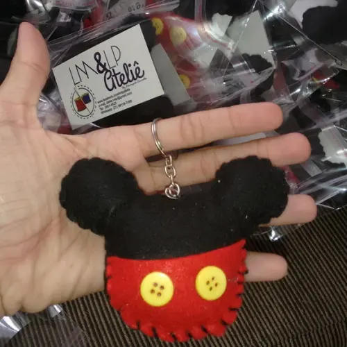 Chaveiros em feltro - Mickey e Minnei
