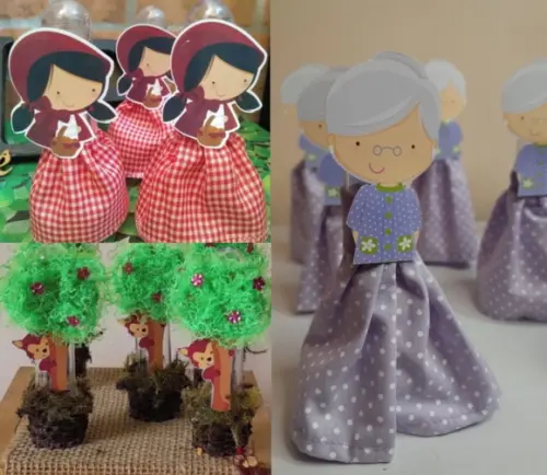 Combo Sacolas e Tubetes - Chapeuzinho Vermelho / Lobo/vovó