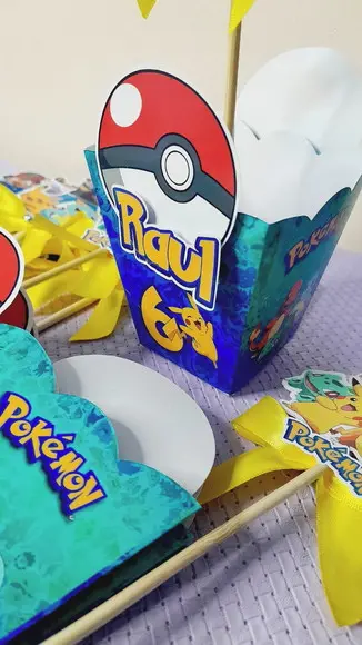 Kit 10 - Cachepo Centro de Mesa Pokémon