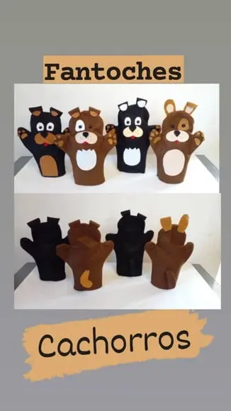 Kit 10 - Fantoche em Feltro - Cachorro / Gato