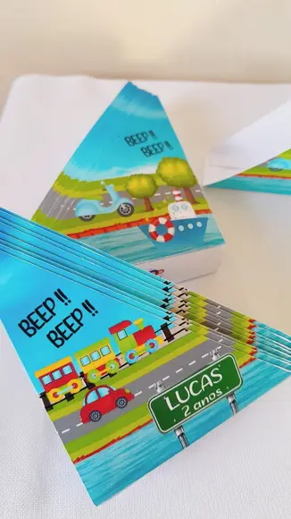 Kit 10 - Porta Guardanapos - Meios de Transportes