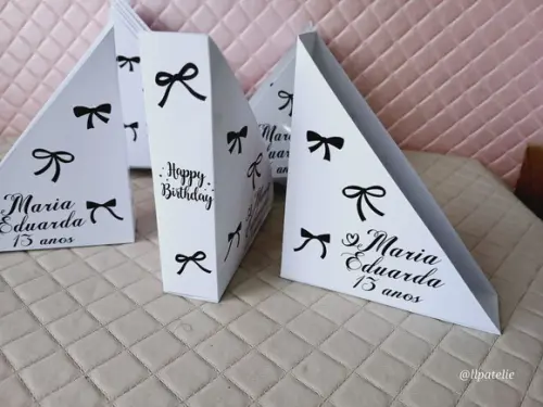 Kit 10 - Porta Guardanapos -laço Preto