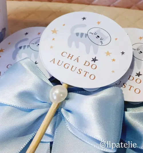 Kit 10 Cachepo Centro de Mesa - Gato Astronauta Aquarela