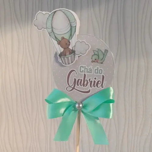 Kit 10 Cachepô Centro de Mesa Luxo - Chá de Bebê Balão Urso