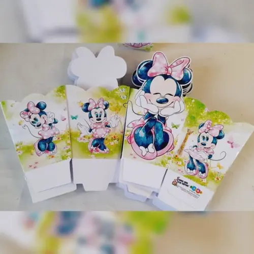 Kit 10 Cachepô Centro de Mesa Luxo - Minnie Jardim Encantado