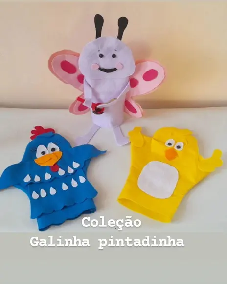 Kit 10 Fantoche em Feltro - Galinha Pintadinha e Amigos